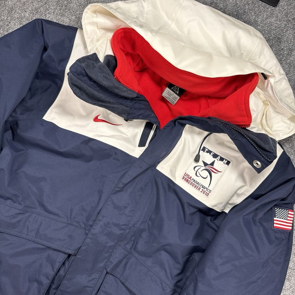Nike ACG 2010 Team USA Paralympics Vancouver Red White Blue Layered Parka Large